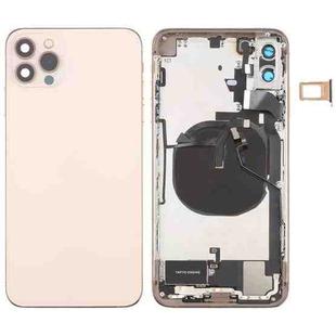 Back Housing Cover with Appearance Imitation of iP12 Pro Max for iPhone XS Max (with SIM Card Tray & Side Keys & Power + Volume Flex Cable & Wireless Charging Module & Charging Port Flex Cable & Vibrating Motor & Loudspeaker)(Gold)
