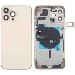 For iPhone 13 Pro Max Battery Back Cover with Side Keys & Card Tray & Power + Volume Flex Cable & Wireless Charging Module(Gold)