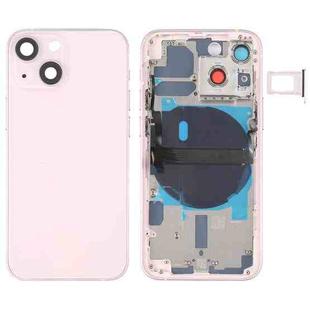For iPhone 13 mini Battery Back Cover with Side Keys & Card Tray & Power + Volume Flex Cable & Wireless Charging Module(Pink)