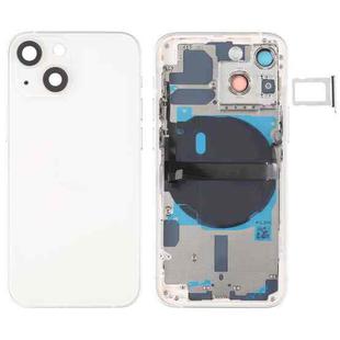 For iPhone 13 mini Battery Back Cover with Side Keys & Card Tray & Power + Volume Flex Cable & Wireless Charging Module(White)