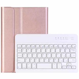 For iPad Mini 4 Ultra-thin ABS Bluetooth Keyboard Horizontal Flip Leather Tablet Case with Holder(Rose Gold)
