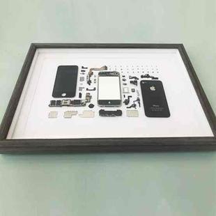 For iPhone 4 Non-Working Fake Dummy 3D Mobile Phone Photo Frame Mounting Disassemble Specimen Frame (Black)