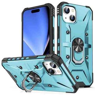 For iPhone 15 Plus Ring Holder Phone Case (Light Blue)