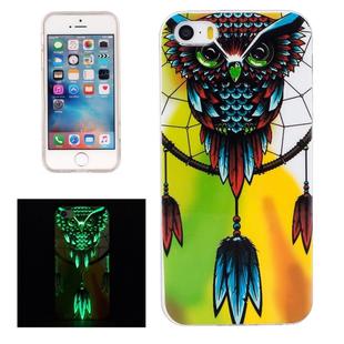 For iPhone 5 & 5s & SE Noctilucent Owl Pattern IMD Workmanship Soft TPU Back Cover Case