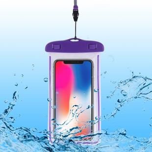 PVC Transparent Universal Luminous Waterproof Bag with Lanyard for Smart Phones below 6.0 inch (Purple)