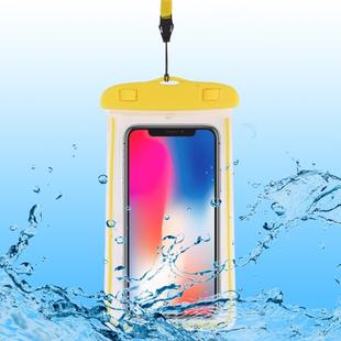 PVC Transparent Universal Luminous Waterproof Bag with Lanyard for Smart Phones below 6.0 inch (Yellow)