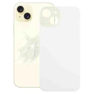 For iPhone 15 Easy Replacement Big Camera Hole Glass Back Battery Cover(Yellow)