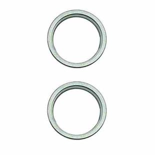 For iPhone 15 / 15 Plus 2pcs/set Rear Camera Glass Lens Metal Outside Protector Hoop Ring (Green)