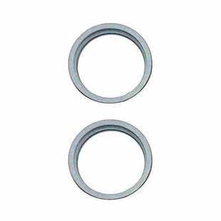 For iPhone 15 / 15 Plus 2pcs/set Rear Camera Glass Lens Metal Outside Protector Hoop Ring (Blue)