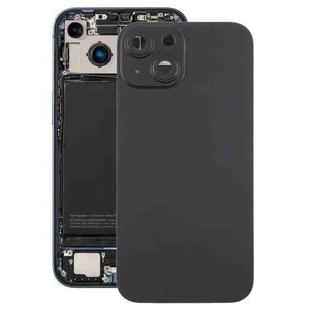 For iPhone 15 Plus Glass Battery Back Cover with Camera Lens Cover(Black)