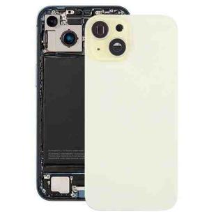 For iPhone 15 Plus Battery Back Cover with Camera Lens Cover + MagSafe Magnet(Yellow)