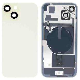 For iPhone 15 Plus Glass Battery Back Cover with Flash Bracket + Wireless Charging Module(Yellow)