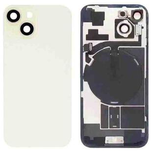 For iPhone 15 Glass Battery Back Cover with Flash Bracket + Wireless Charging Module(Yellow)