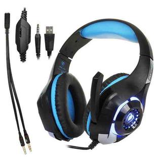 Beexcellent GM-1 Stereo Bass Gaming Wired Headphone with Microphone & LED Light, For PS4, Smartphone, Tablet, PC, Notebook(Blue)