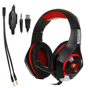 Beexcellent GM-1 Stereo Bass Gaming Wired Headphone with Microphone & LED Light, For PS4, Smartphone, Tablet, PC, Notebook(Red)