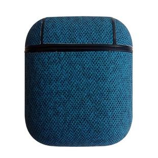 Sea Sand Texture Anti-lost Dropproof Wireless Earphones Charging Box Protective Case for Apple AirPods 1/2(Blue)