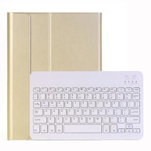 A102 For iPad 10.2 inch Ultra-thin Detachable Bluetooth Keyboard Leather Tablet Case with Stand Function(Gold)