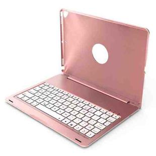F102 For iPad 10.2 inch Wireless Bluetooth Keyboard Leather Tablet Case with Backlight (Rose Gold)