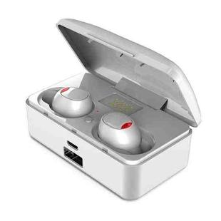 G10 TWS Bluetooth 5.0 Wireless Bluetooth Earphone with Charging Box, Support Digital Display & HD Call & Power Bank(White)