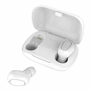 L-21 9D Sound Effects Bluetooth 5.0 Touch Wireless Bluetooth Earphone with Charging Box, Support HD Call (White)