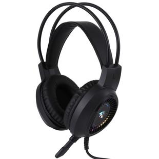 HAMTOD V1000 Dual-3.5mm Plug Interface Gaming Headphone Headset with Mic & RGB LED Light, Cable Length: 2.1m(Black)