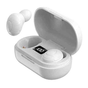 T8 TWS Intelligent Noise Cancelling IPX6 Waterproof Bluetooth Earphone with Magnetic Charging Box & Digital Display, Support Automatic Pairing & HD Call & Voice Assistant(White)