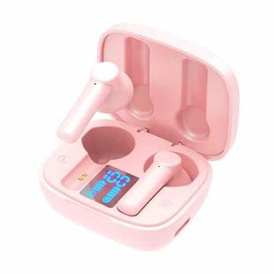 LB-8 Bluetooth 5.0 Stereo Wireless Bluetooth Earphone with Charging Box & LED Battery Display, Support Fingerprint Touch & Call & Voice Assistant & Switch Between Chinese and English (Pink)