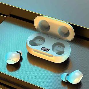R185 Bluetooth 5.0 TWS Digital Display Wireless Bluetooth Earphone with Charging Box, Support Touch & Siri & Battery Display & Wireless Charging(White)