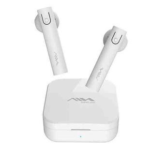 AIN AT-X80W TWS Semi-in-ear Bluetooth Earphone with Charging Box, Support Master-slave Switching & HD Call & Voice Assistant(White)