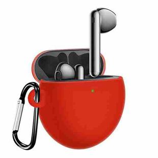 For Huawei Freebuds 4 Full Coverage Waterproof Silicone Wireless Earphone Protective Case with Hook Up (Red)