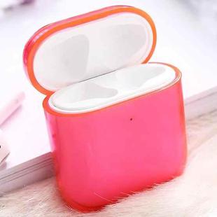 For AirPods 1 / 2 PC Wireless Earphone Protective Case Cover(Rose Red)