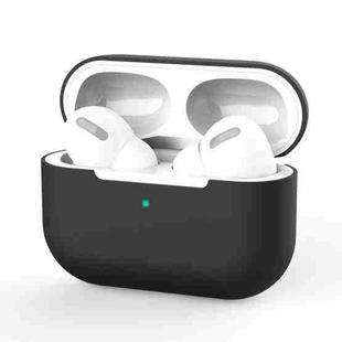 For AirPods Pro Silicone Wireless Earphone Protective Case Cover without Buckle(Black)