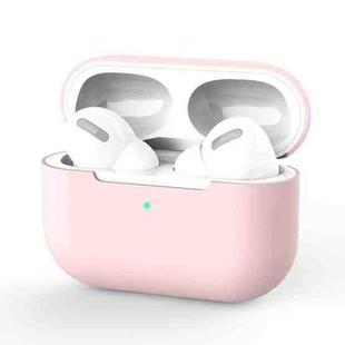 For AirPods Pro Silicone Wireless Earphone Protective Case Cover without Buckle(Pink)