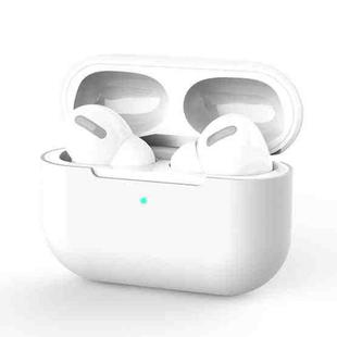 For AirPods Pro Silicone Wireless Earphone Protective Case Cover without Buckle(White)