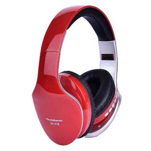 SN-P18 Foldable Bluetooth 4.0 Wireless Headset with Mic, Support TF Card (Red)