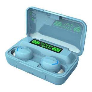 F9-5C Macaron Series LED Light + Digital Display Noise Reduction Bluetooth Earphone(Baby Blue)