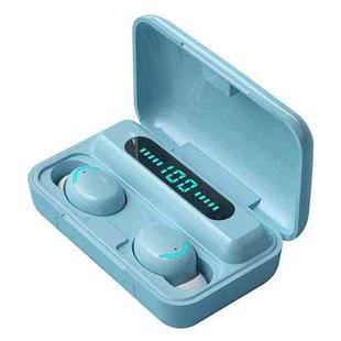 F9-5C Macaron Series Four-bar Breathing Light + Digital Display Noise Reduction Bluetooth Earphone (Baby Blue)