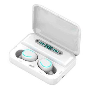 F9-5U Four-bar Breathing Light + Digital Display Noise Reduction Touch Bluetooth Earphone with Charging Box (White)