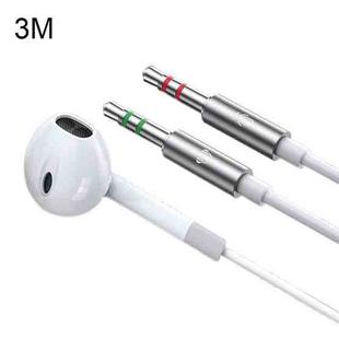 Langsdom V6 3.5mm Dual Plug Wired In-Ear Earphone with Microphone, Length: 3m (White)