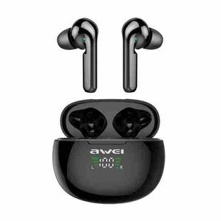 awei T15P Bluetooth V5.0 TWS Ture Wireless Sports LED Display Headset with Charging Case(Black)