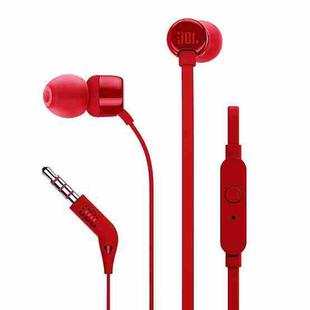 JBL T110 3.5mm Plug Wired Stereo One-button Wire-controlled In-ear Earphone with Microphone, Supports HD Calls, Cable Length: 1.2m (Red)