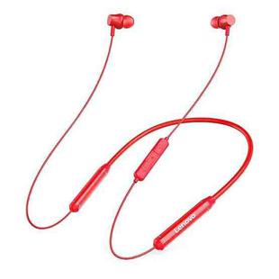 Original Lenovo QE08 IPX5 Waterproof 9D Audio Bluetooth 5.0 Neck-mounted Bluetooth Earphone with Magnetic Absorption & Wire Control Function, Built-in Dual Battery (Red)