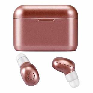 DT-4 IPX Waterproof Bluetooth 5.0 Wireless Bluetooth Earphone with 350mAh Magnetic Charging Box, Support for Calling(Rose Gold)