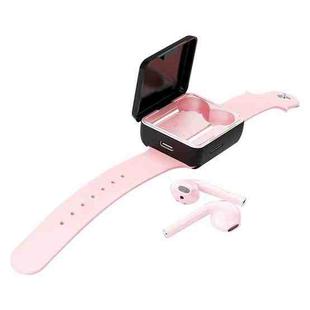 U5 TWS Watch Style Wireless Sports Bluetooth  Earphone with Charging Box, Support Touch & TF Card & Call (Pink)