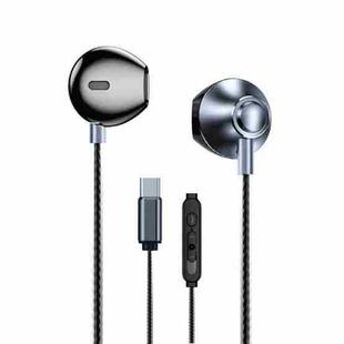 WK YB08 Black Gold Series USB-C/Type-C Music Call Wired Earphones, Length: 1.2m(Tarnish)