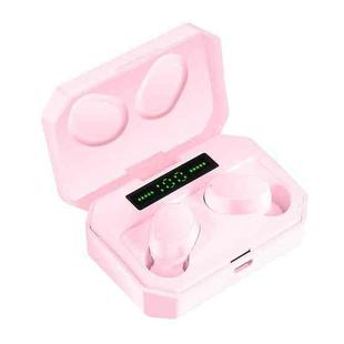 DT-14 Wireless Two Ear Bluetooth Headset Supports Touch & Smart Magnetic Charging & Power On Automatic Pairing(Pink)
