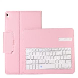 IP09 Bluetooth 3.0 Litchi Texture ABS Detachable Bluetooth Keyboard Leather Tablet Case for iPad Air / Pro 10.5 inch (2019), with Holder (Pink)