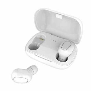 L21 9D Sound Effect Bluetooth 5.0 Wireless Bluetooth Earphone with Charging Box, Support for HD Calls (White)