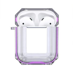 Wireless Earphones Charging Box Transparent TPU Protective Case for Apple AirPods 1 / 2(Light Purple)