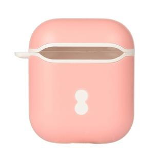 Two Color Wireless Earphones Charging Box Protective Case for Apple AirPods 1/2(Pink + White)
